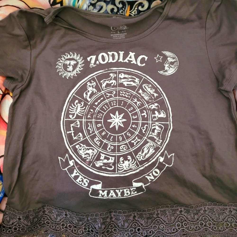 Gray zodiac crop top